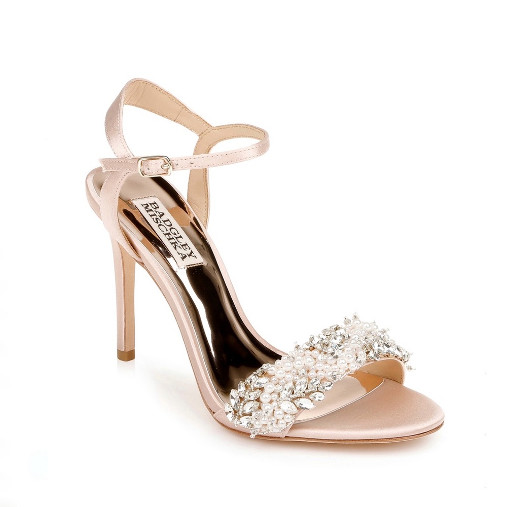 Badgley Mischka Katy Springtime Embellished Stiletto Heels in Pink Size 8